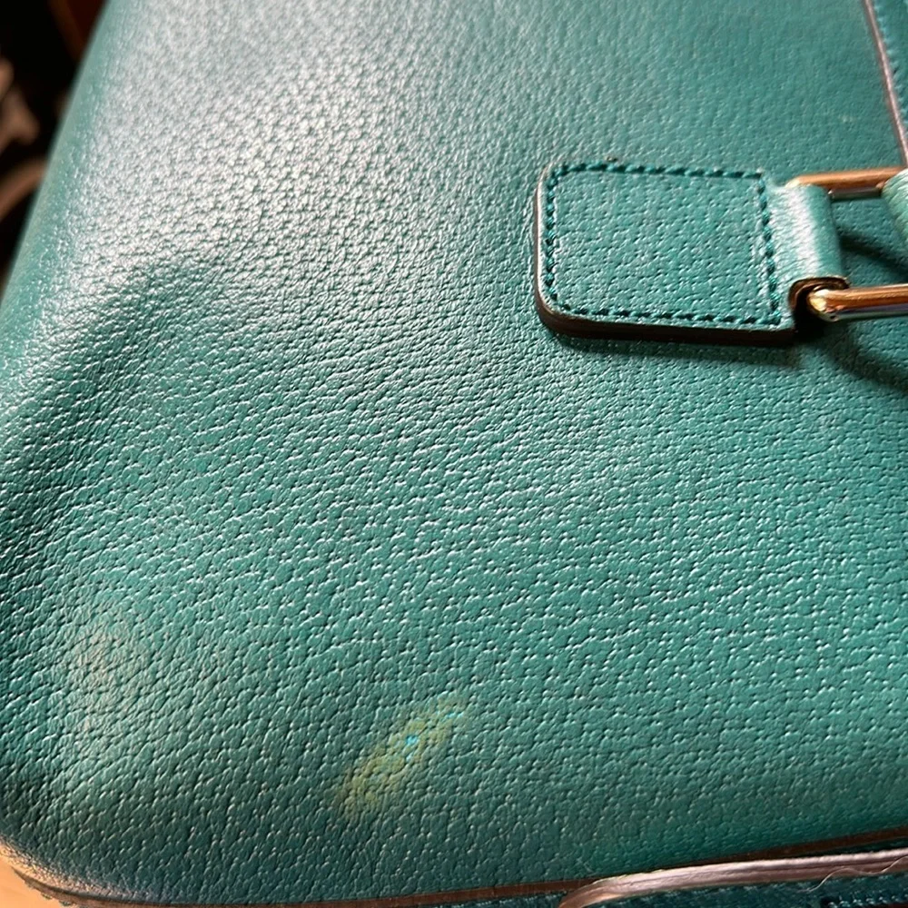 Gucci Teal Calf Leather Boston Bag Made in Italy. Comes with COA